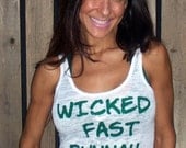 Boston Marathon - Wicked Fast Runnah.  Burnout Workout Tank.  Size MEDIUM