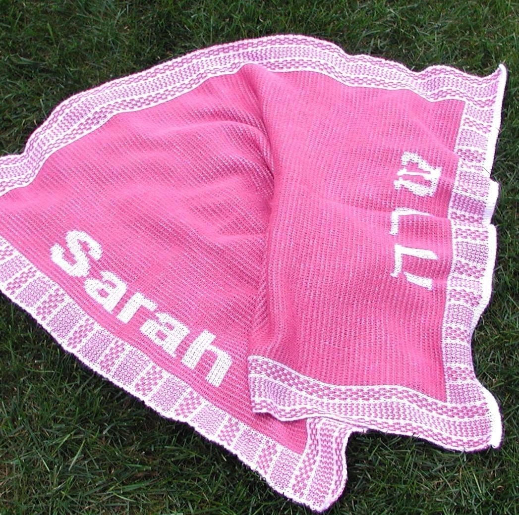 Hebrew Baby Name Blanket by BlazingNeedles on Etsy