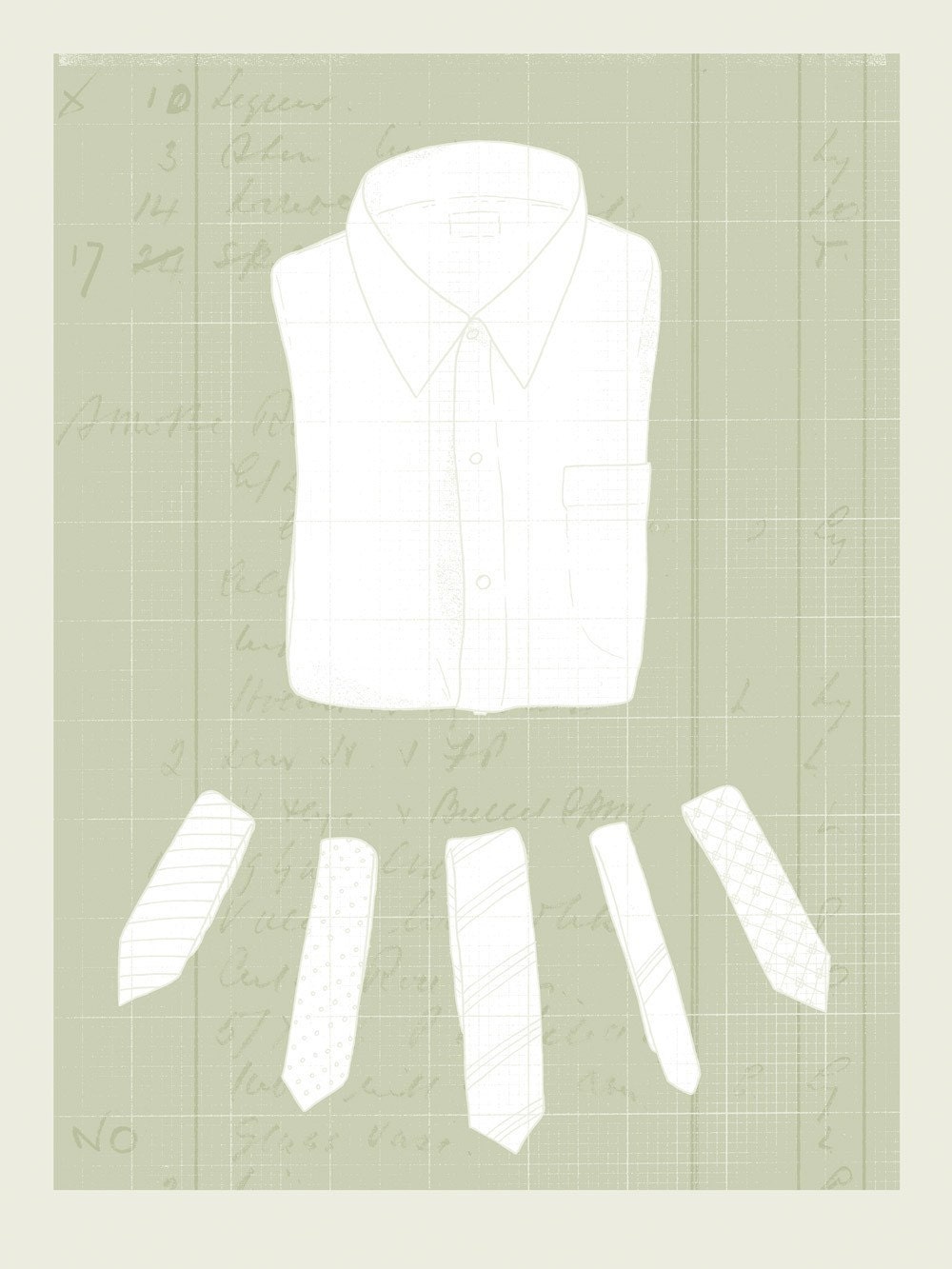 Neckties silkscreen print