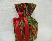 Christmas In July - Reusable Drawstring Gift Bags Eco Friendly - African Fabric - Fully Lined