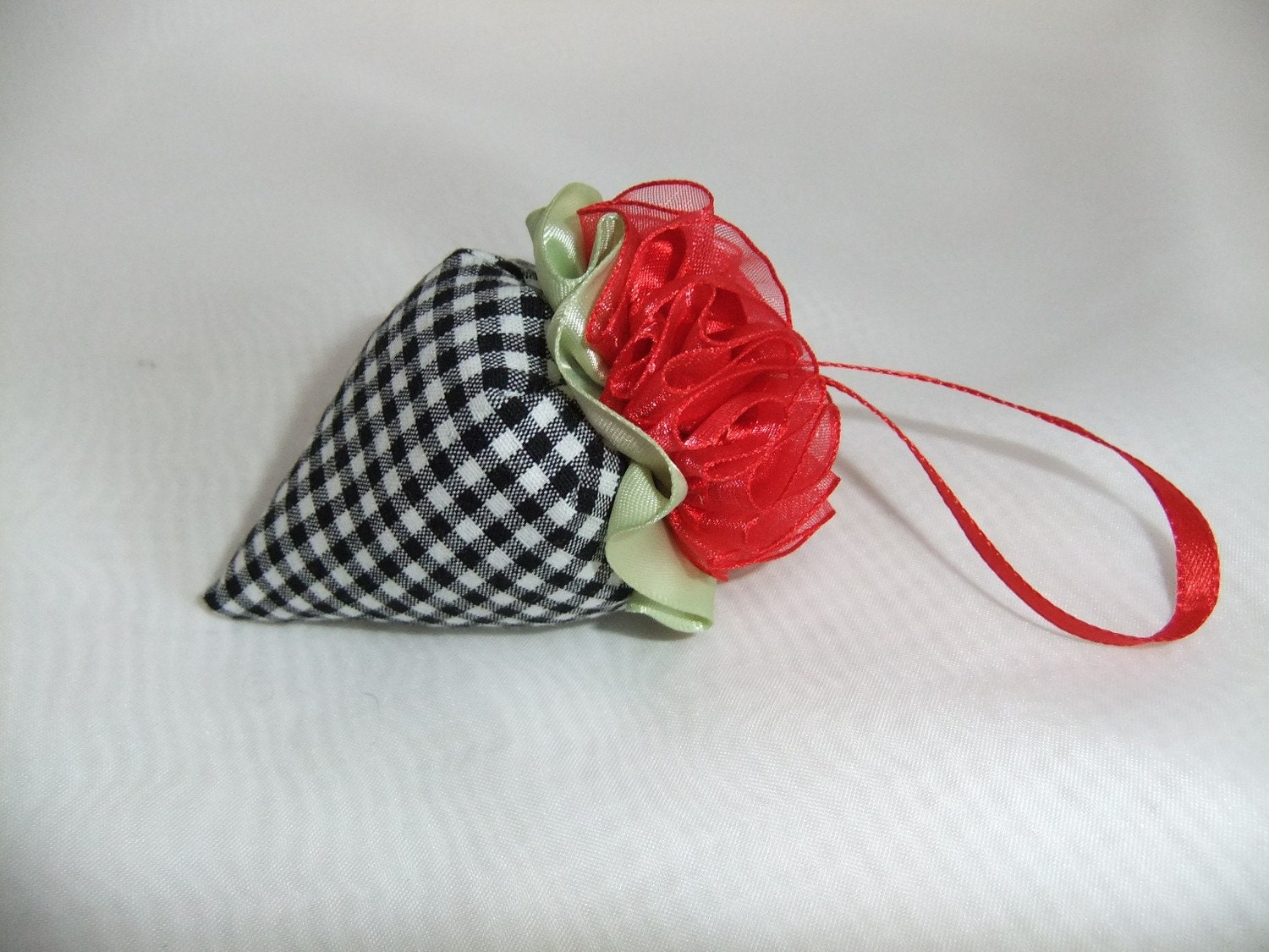Lavender Filled Sachet/Ornament Pincushion - Strawberry Style - 3 inches Long