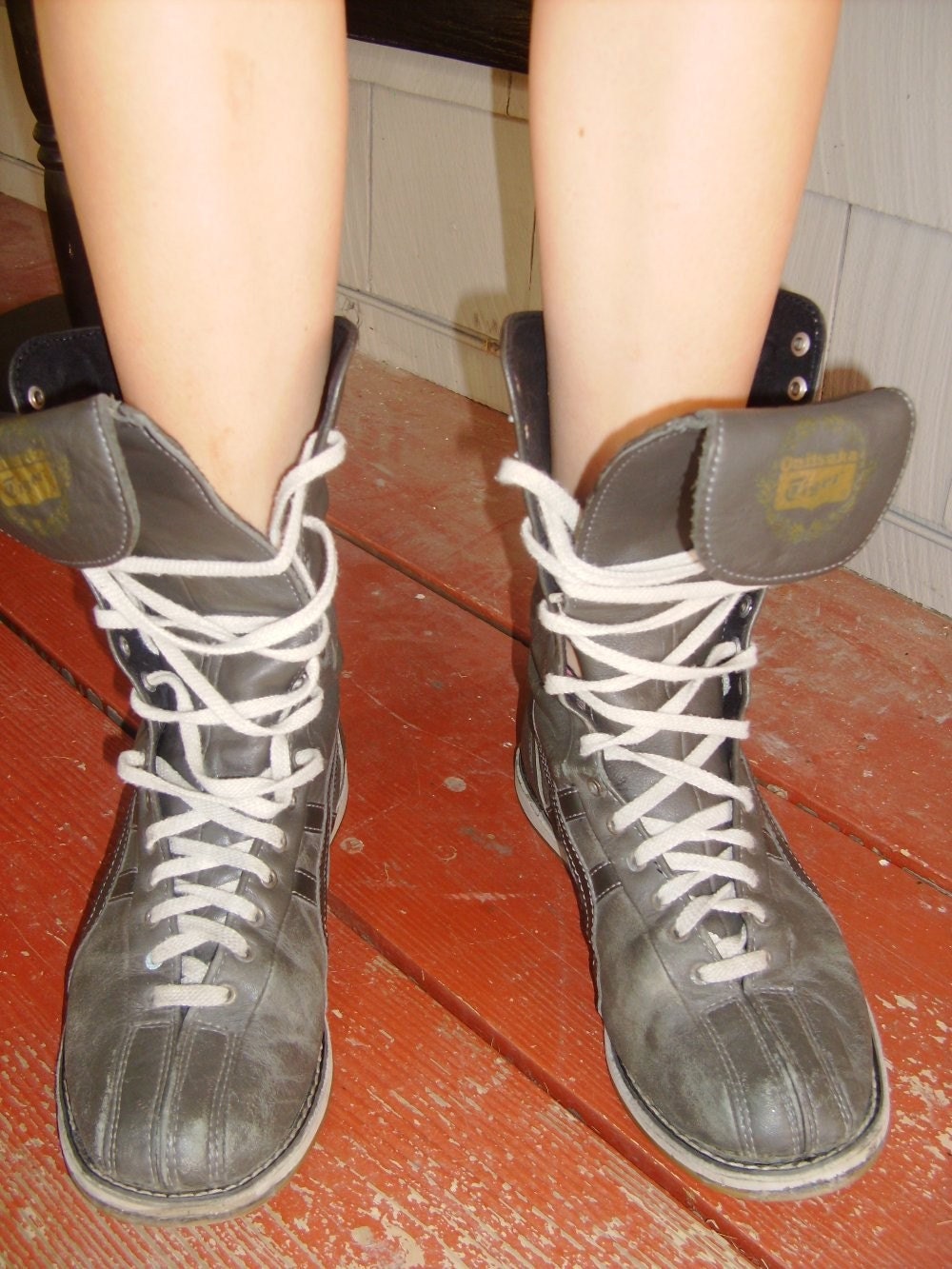 Black Leather Vintage Men's Boxing Boots by evascloset on Etsy