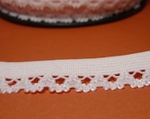 Baby Pink elasticated trim with a picot edge - 4 yards - for lingerie, babies clothes and more