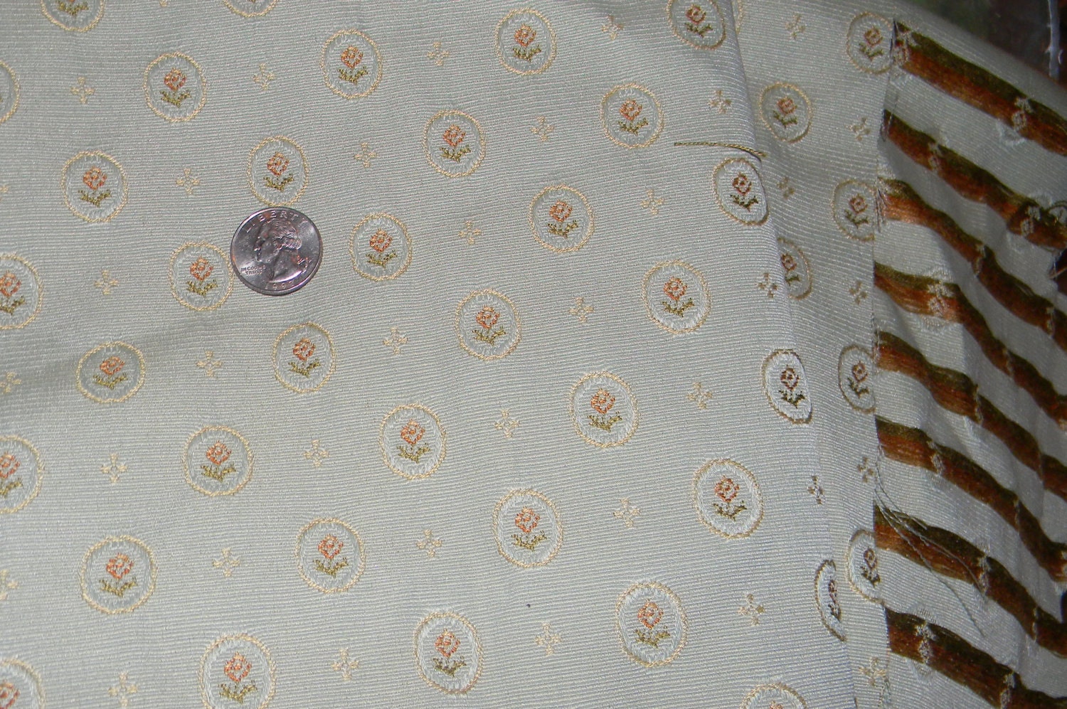 Fabric yardage Damask type fabric for pillows, handbags and more last piece
