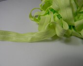 Soft Elastic, Elasticated  trim Double edged- lime green - 5 yards - for lingerie, babies clothes and more.