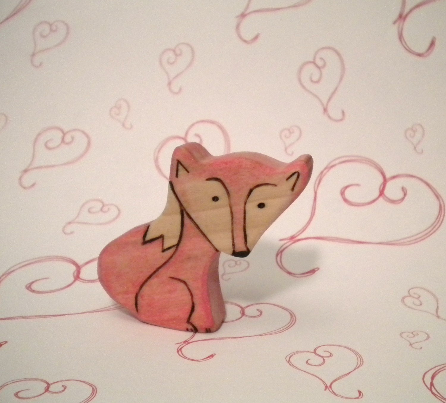 Waldorf Inspired Childrens Wooden Friendly Fox Play Toy