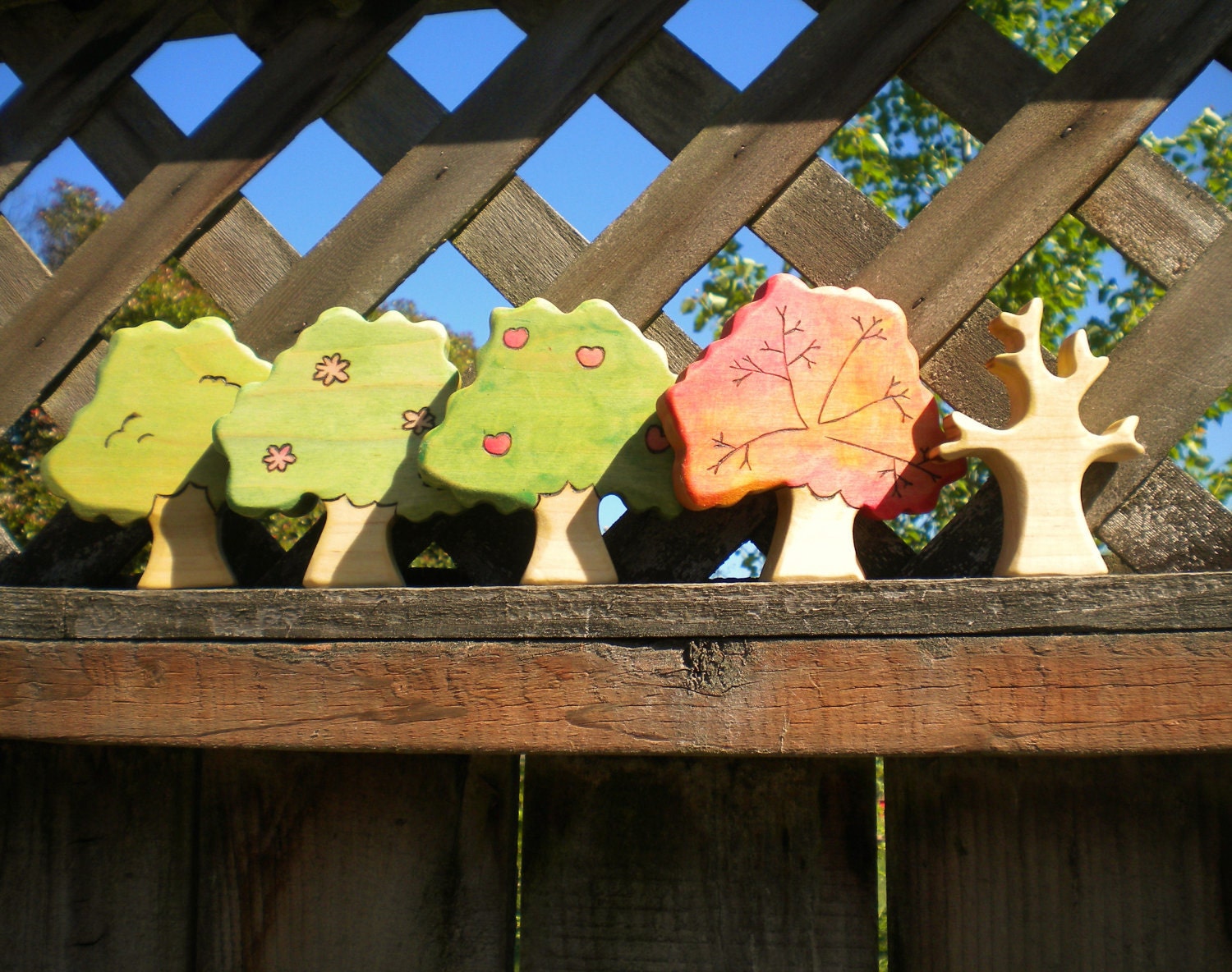 Waldorf Inspired Wooden Kids Seasonal Toy Tree Set