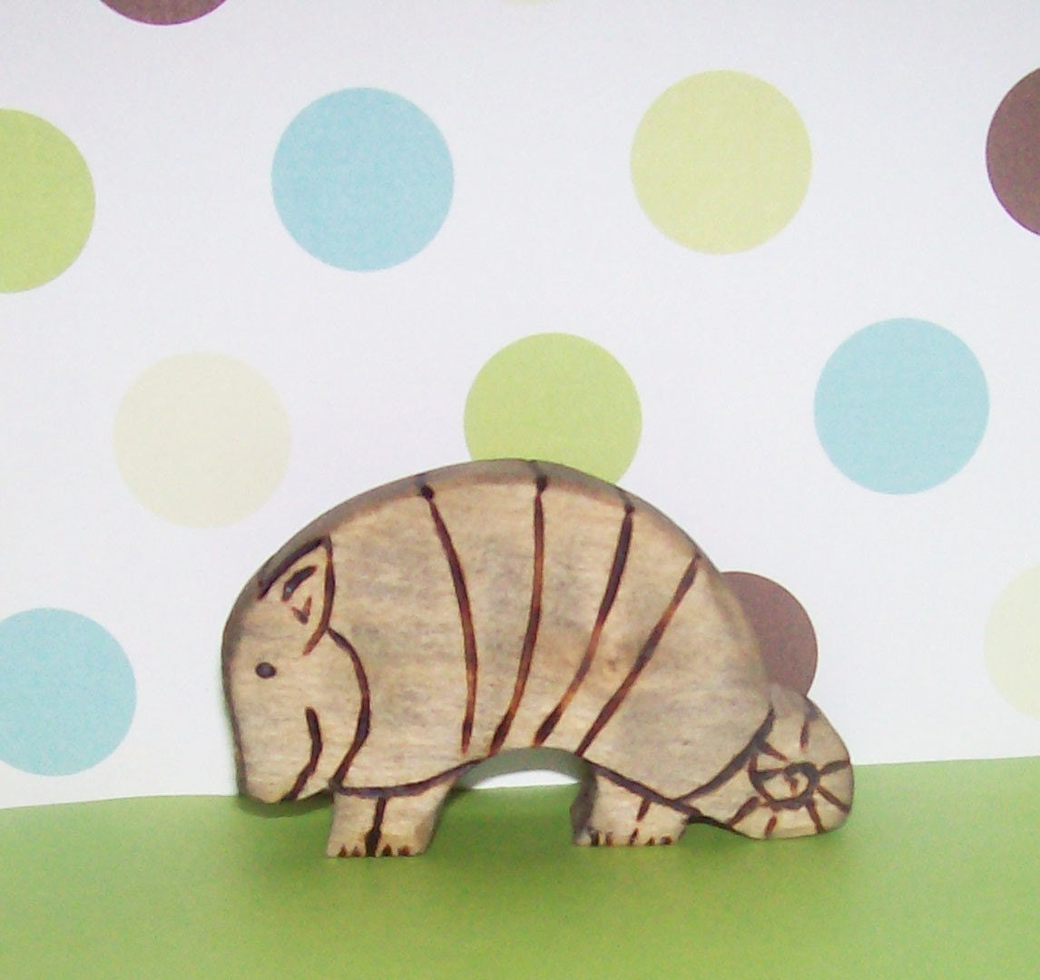 Waldorf Inspired Kids Wooden Armadillo Toy