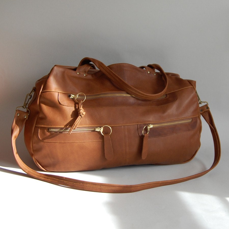 5 pocket XL Traveller in golden cognac - clip on cross body strap - SALE