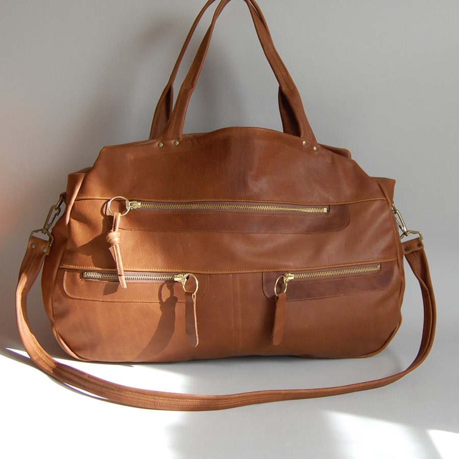 5 pocket XL Traveller in golden cognac - clip on cross body strap - SALE