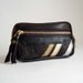 3 pocket leather wallet in black bubble lamb skin