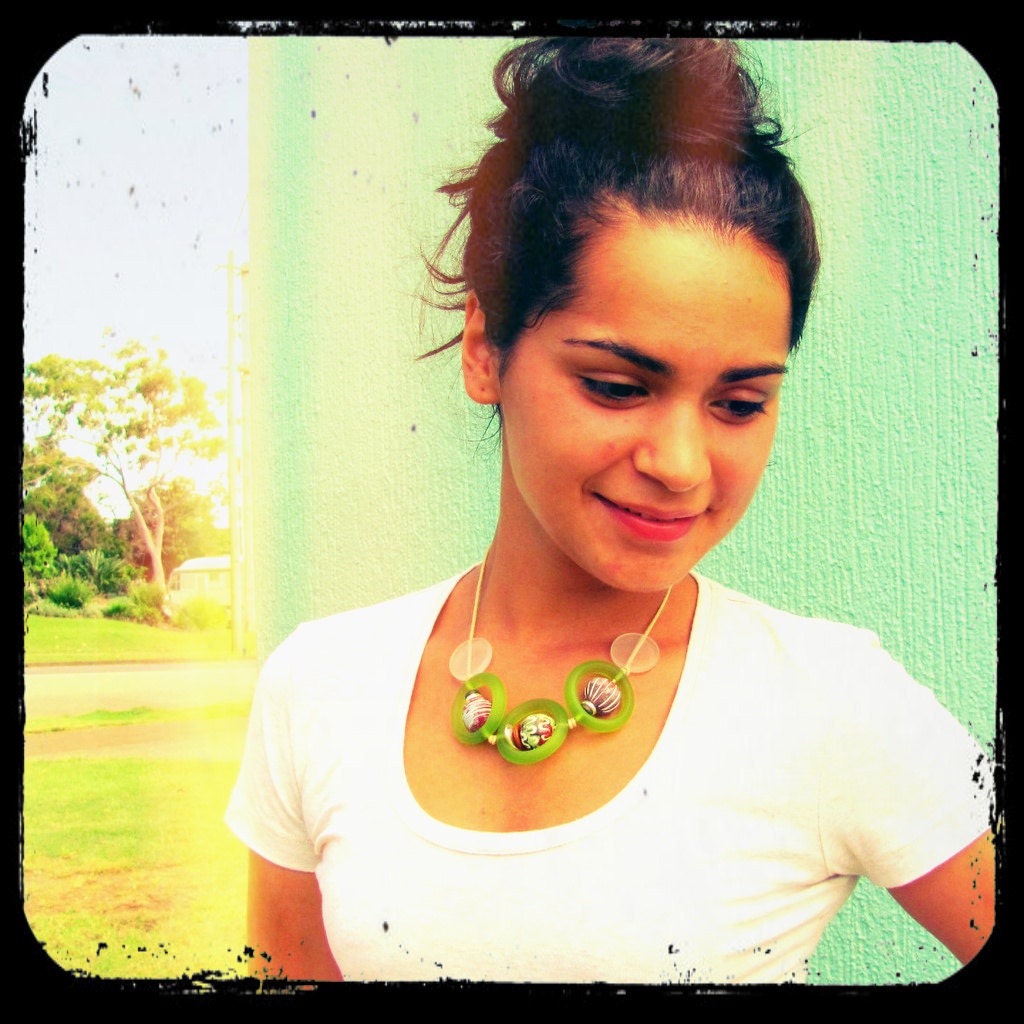 Carnivale Green Resin Necklace