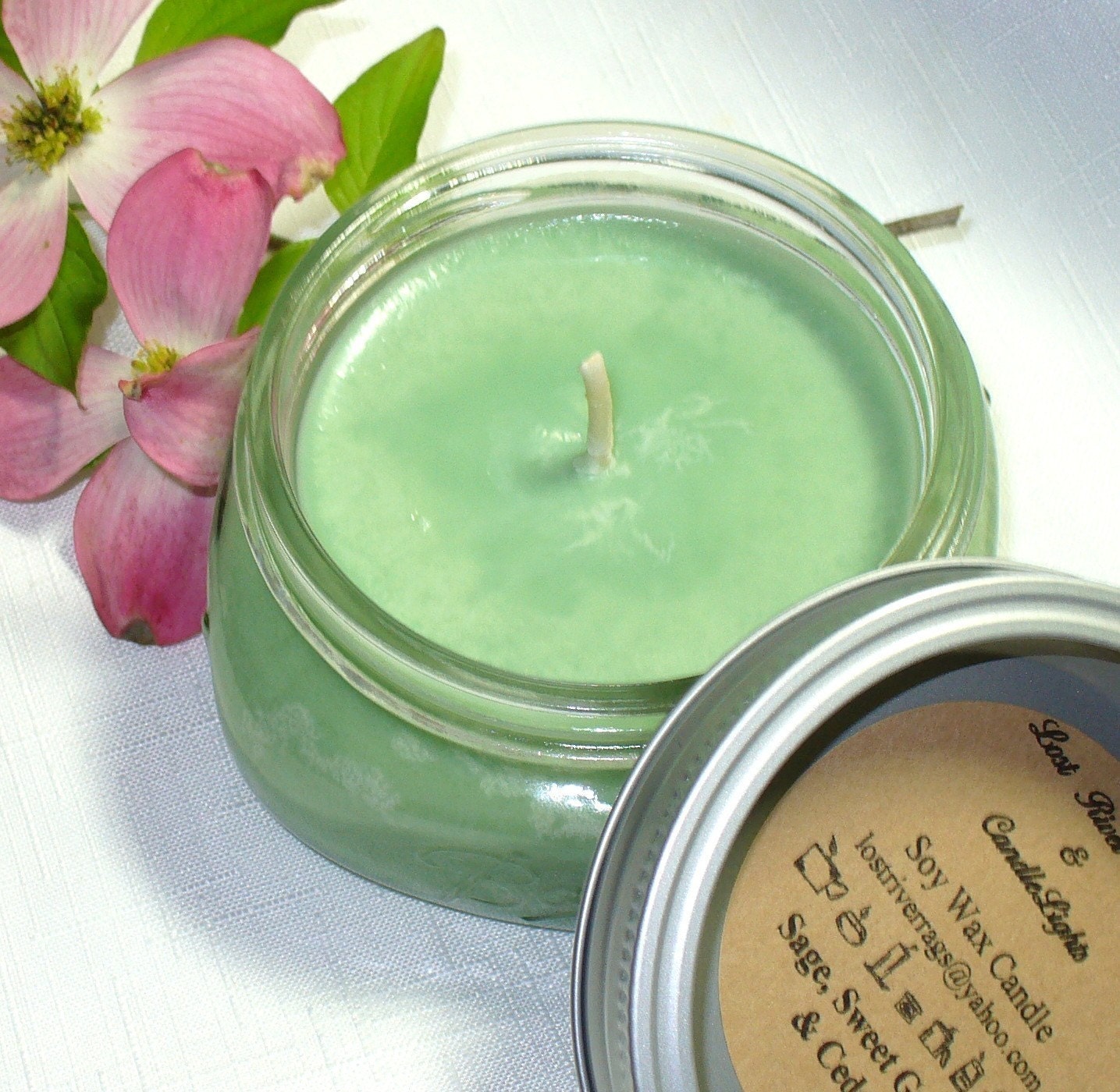 SALE Sage, Sweet Grass, and Cedar 8oz Soy Wax Candle
