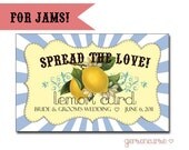 Personalized Jam or Jelly Labels - Spread the Love - Digital File - Rectangle