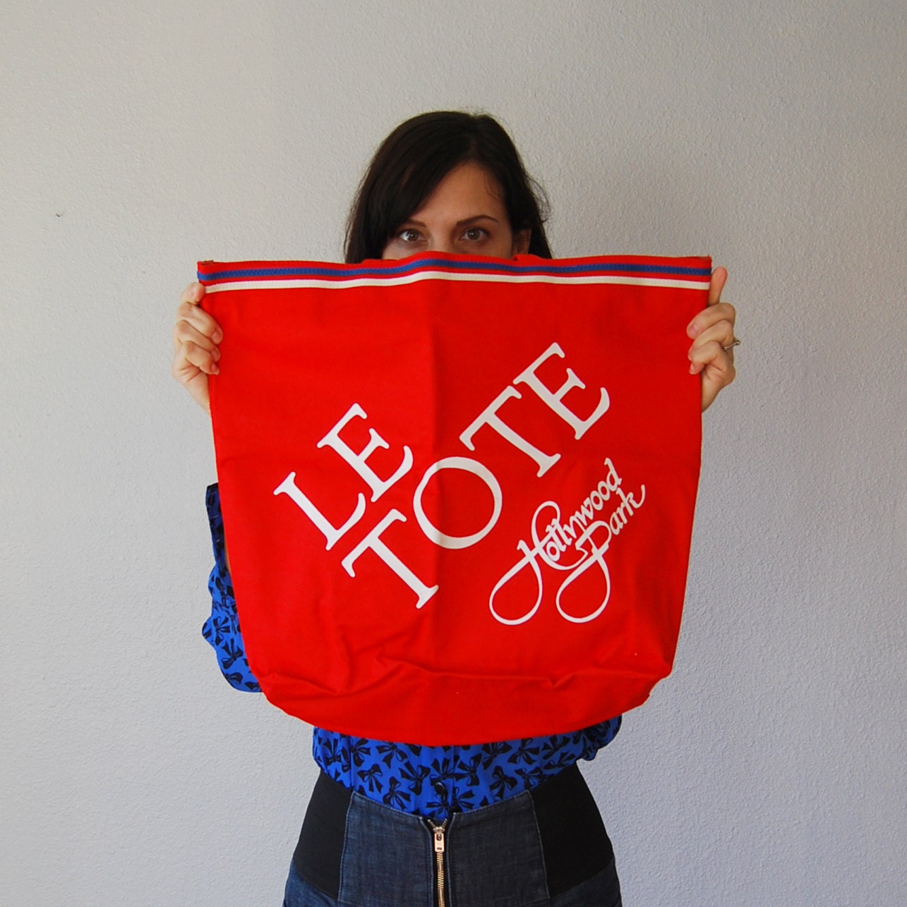 oversized SHOPPER bag / hollywood park LE TOTE graphic