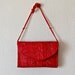 cherry red STRAW purse / 1980s shoulder bag