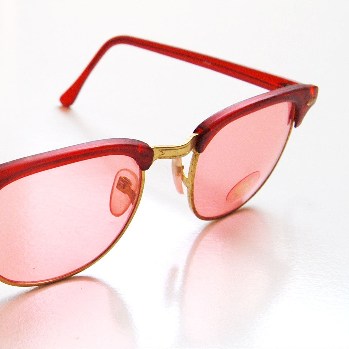 clubmaster WAYFARER sunglasses / vintage 1980s rose tint DEADSTOCK glasses