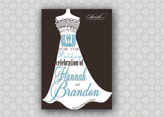 Save the Date - Wedding Announcement Card - 27 Dresses - digital announcement Il_570xn