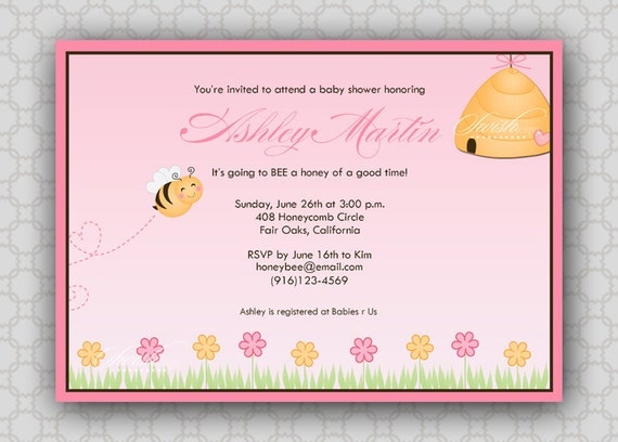 Bumble Bee Baby Shower Invitation - printable party - diy - hive Il_570xn