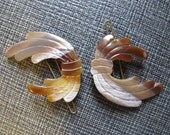 Vintage 60s French Barrettes-Caramel Wheat Bushels