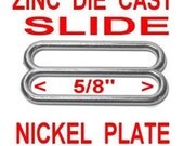 BULK, 100 Pieces - 5/8 inch, METAL ZINC Diecast Slide, Tri-bar Nickel Plate, Buckle Purse Strap Adjuster