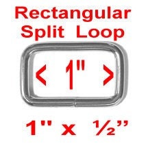 20 PIECES, Split Rectangular Loop Rings, 1 inch, NICKEL Plate Finish, 25.4mm, 10 gauge