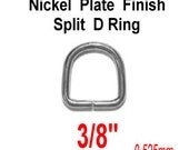 50 PIECES, 3/8 inch, 9.5mm, Split D Rings, Non welded, Nickel Plate Finish, 13 gauge