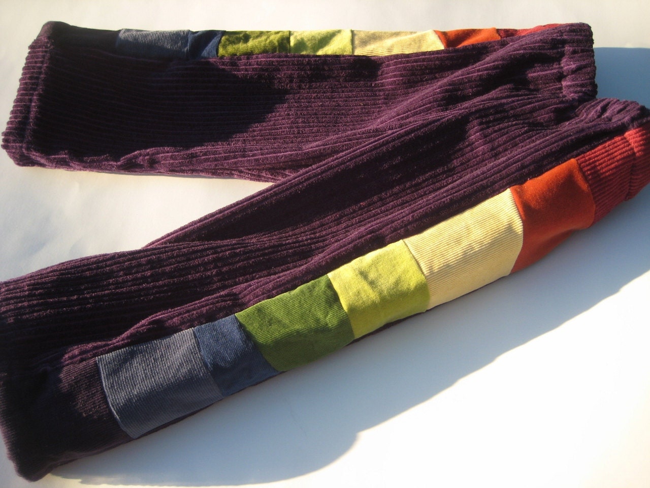 Pants for Boys or Girls...baby  toddler.. rainbow and corduroy patchwork. 6 months, 12 months, 18 months, 2T, 3T, 4T, 5, 6 7, 8