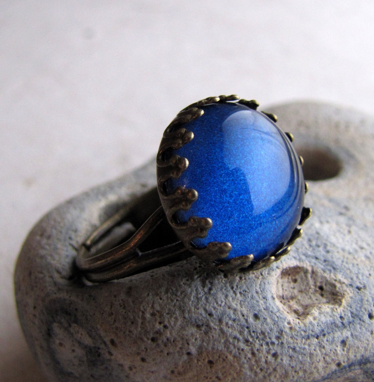 Deepest Blue Petite Crown Ring