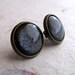 Gunmetal Gray Earrings - Antiqued Brass - Fake Plugs Faux Gauges