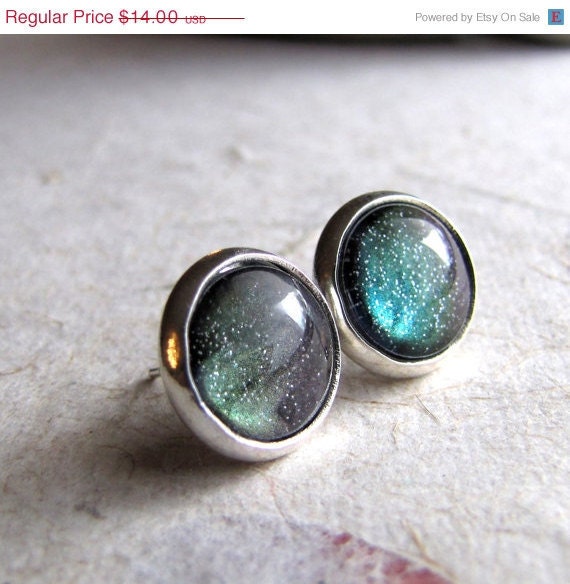 Northern Lights 10mm Silver Post Earrings