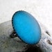 Big Teal Cocktail Ring - Satin Glow Caribbean Frost Ring in Antiqued copper