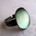 Zombie Green Petite Oval Ring in Antiqued Brass