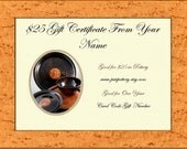 25 Dollar Gift Certificate of Stoneware Pottery / Handmade Clay Ceramics