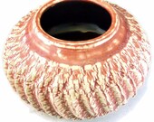 Textured Ceramic Vase / Handmade Stoneware Vase / Clay Pottery Art Vessel / Ready to Ship