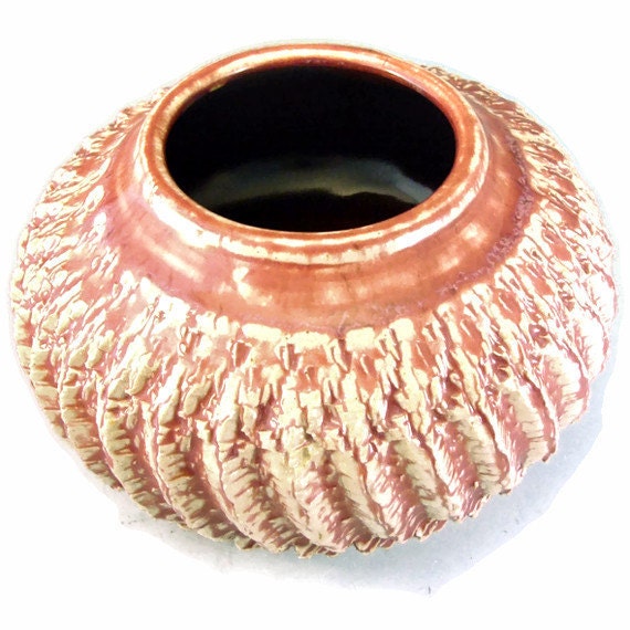 Textured Ceramic Vase / Handmade Stoneware Vase / Clay Pottery Art Vessel / Ready to Ship