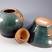 Ceramic Bowl and Urn with Bamboo Design / Handmade Art Pottery - Wheel Thrown Stoneware Clay - Ships Today