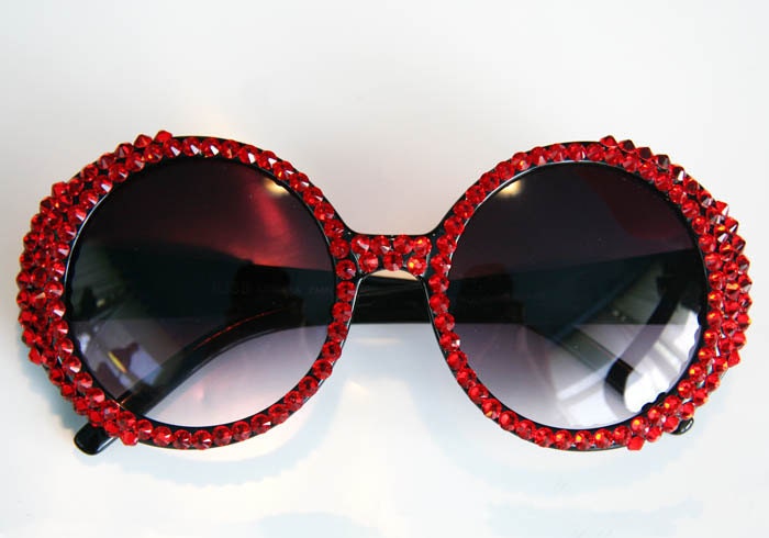 Glamorous Mod Sparkling Black Sunglasses Accessory Sunnies Cute Kawaii Lolita Retro by Cutie Dynamite