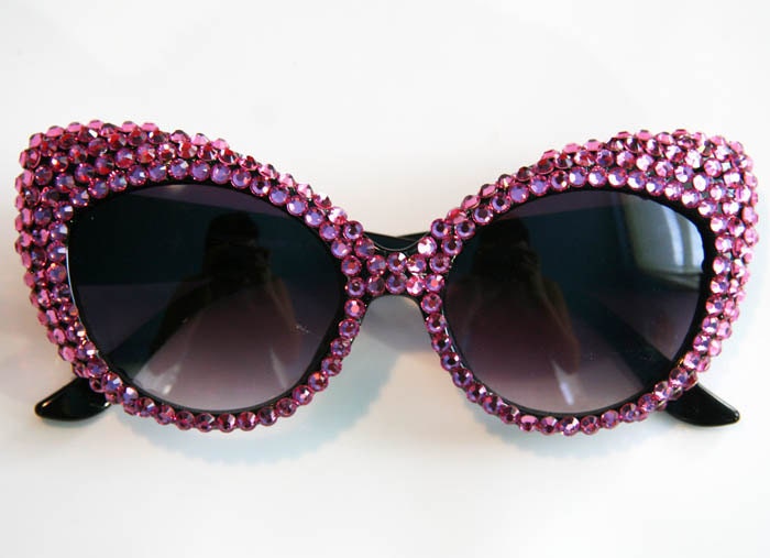 Sparkle Queen Pink Cat Eye Sunglasses Accessory by Cutie Dynamite Sunnies Cute Kawaii Lolita Retro