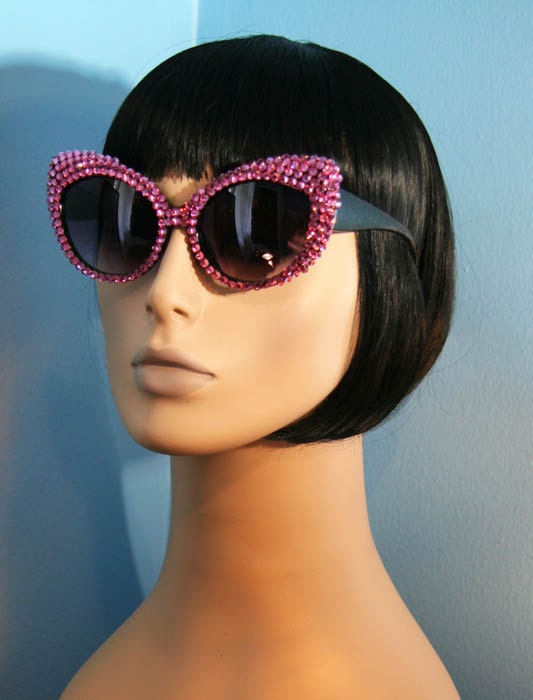 Sparkle Queen Pink Cat Eye Sunglasses Accessory by Cutie Dynamite Sunnies Cute Kawaii Lolita Retro