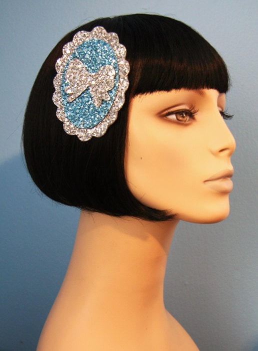 Sparkle Team Glitter Badge Brooch Hair Clip Accessory by Cutie Dynamite Rockabilly Cute Pinup