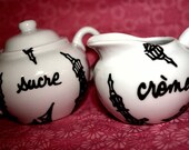 Serve in Style -Paris Fancy French Sugar and Cream Set with Eiffel Tower