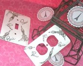 PARIS Eiffel Tower  Switch Plate and Outlet Set Paris Themed