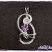 Sterling Silver Pendant Wire Sculpture Faceted Round Amethyst Gemstone 0.7 carat 'Petite Fleur'