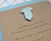 baby shower invitations boy, diecut pool onesie, handmade, 100% recycled kraft stock
