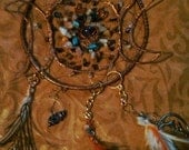 Triple Goddess crystalized copper dream catcher. handmade one of a kind