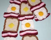 Raw Bacon, Eggs and Toast with Butter Scarf Super Soft Made To Order