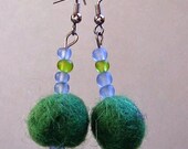 Earrings- Green Felt