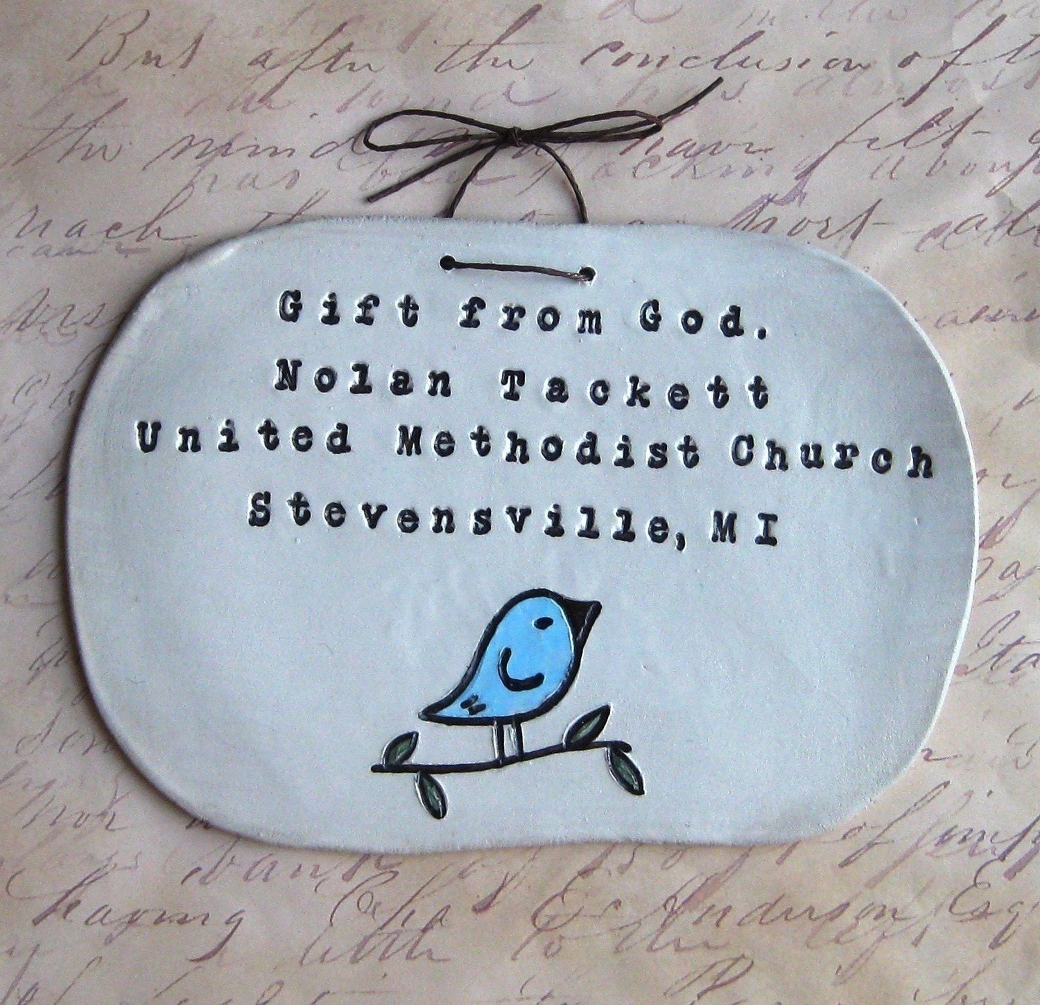 Personalized Baptism Wall Hanging
