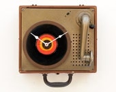 Recycled record player clock